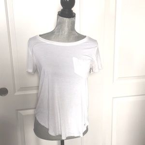 Plain White Hollister Tee With Pocket